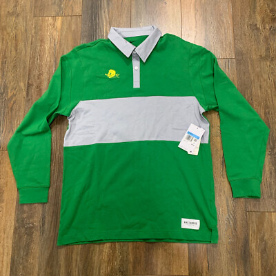 Nike Oregon Ducks Men's Rugby Polo Green Gray Sz Adult Unisex Medium DJ4541-377