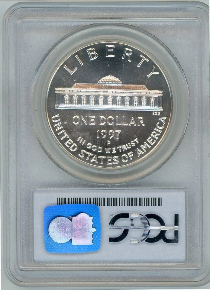 1997P NATIONAL BOTANICAL GARDENS COMMEMORATIVE $1 PCGS MS70 Cert. 7736922 - Image 2 of 2