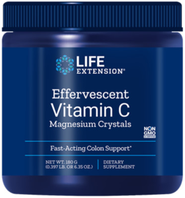 TWO PACK Life Extension Effervescent Vitamin C Magnesium Crystal 6.35oz SAVE $5