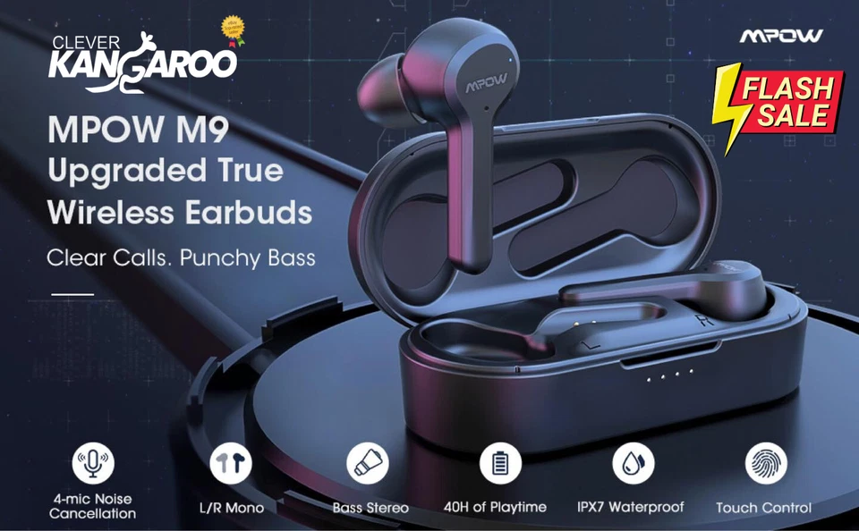 Mpow M9 Wireless Earbuds In Ear 4-Mic Noise Cancelling Call, Bluetooth Kopfhörer