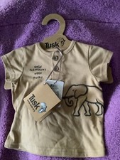 BNWT, unisex baby elephant Tusk t shirt, age 0-3 months 