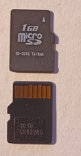 Lot of 2 SD-C01G 1GB Micro SD Memory Cards