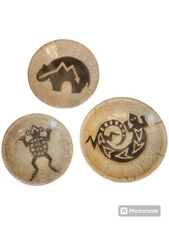 Vintage LONGBREAK Native American Pottery Handmade Lot Of 3