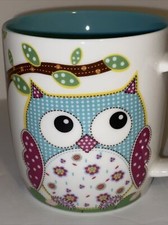 Burton  Burton Mug Calico Patchwork Owl Coffee Tea Hot Chocolate Multi Floral