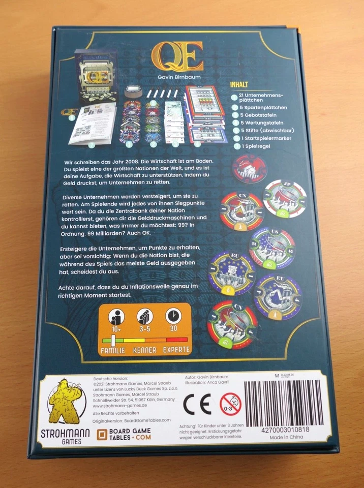 QE Quantitative Easing / Brettspiel / Strohmann / Deutsch / vollständig - Bild 2 von 4