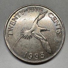 1993 Bermuda 25 Cents - Beautiful Coin - #A-046-B