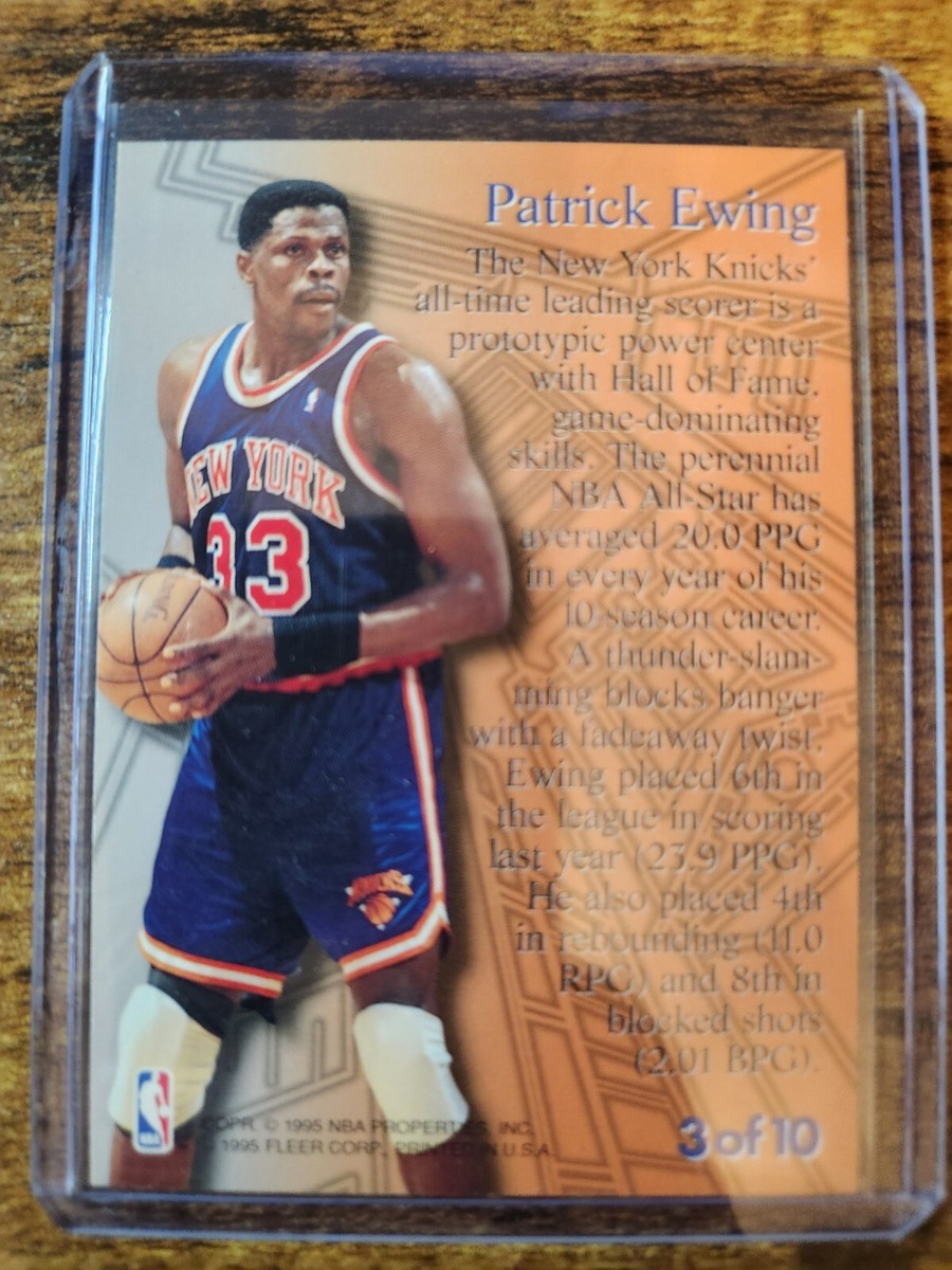 1995-96 Fleer Metal Patrick Ewing Steel Tower #3 New York Knicks