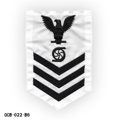 Gas Turbine Tech ~ LG White Sleeve Patch US Navy Petty Officer First Class ~ NEW