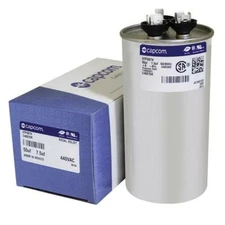 American Standard Capacitor 55/7.5 uf MFD x 440 VAC # 97F9874 Genteq Replacement