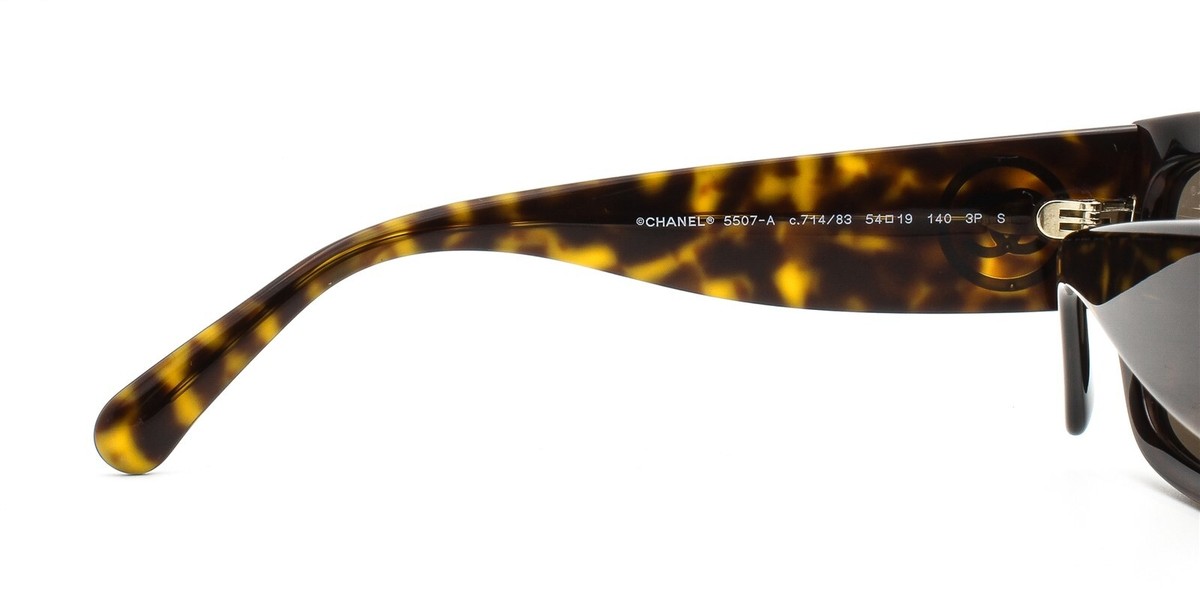 Chanel Sunglasses ch5507A 714/83 Brown Tortoise Gold CC