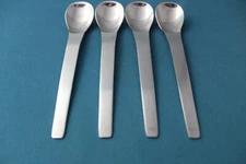 4 Place Oval Soup Spoons Dalia PICASSO Satin 20/12 Stainless Modern Spain 7 3/8"