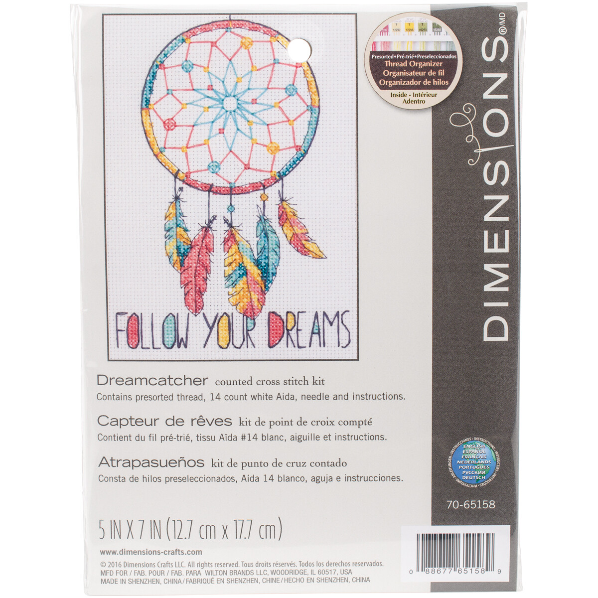 Dimensions Mini Counted Cross Stitch Kit 5 inch X7 inch Dreamcatcher 14 Count