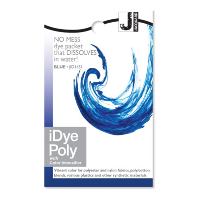 Blau Jacquard iDye Synthetik Stoff färben - Polyester, Nylon und Poly Baumwolle