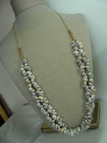 Mini Striped Zebra Sea Shell 2 Multi Strand Braided Hemp Beach Boho Adj Necklace - 第 1/24 張圖片