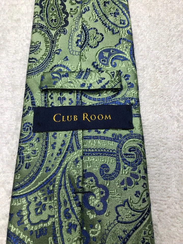 CLUB ROOM HOMBRE CORBATA VERDE CON PAISLEY AZUL 3,5 X 61 Foto 4 de 4