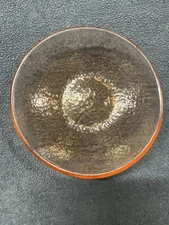 Fire and Light Glass - Copper Small Plate" 4 3/4" Diameter -Used