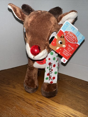 Dan Dee 10” Light Up Singing Musical Rudolph Reindeer Plush Christmas Toy NEW - Picture 2 of 9