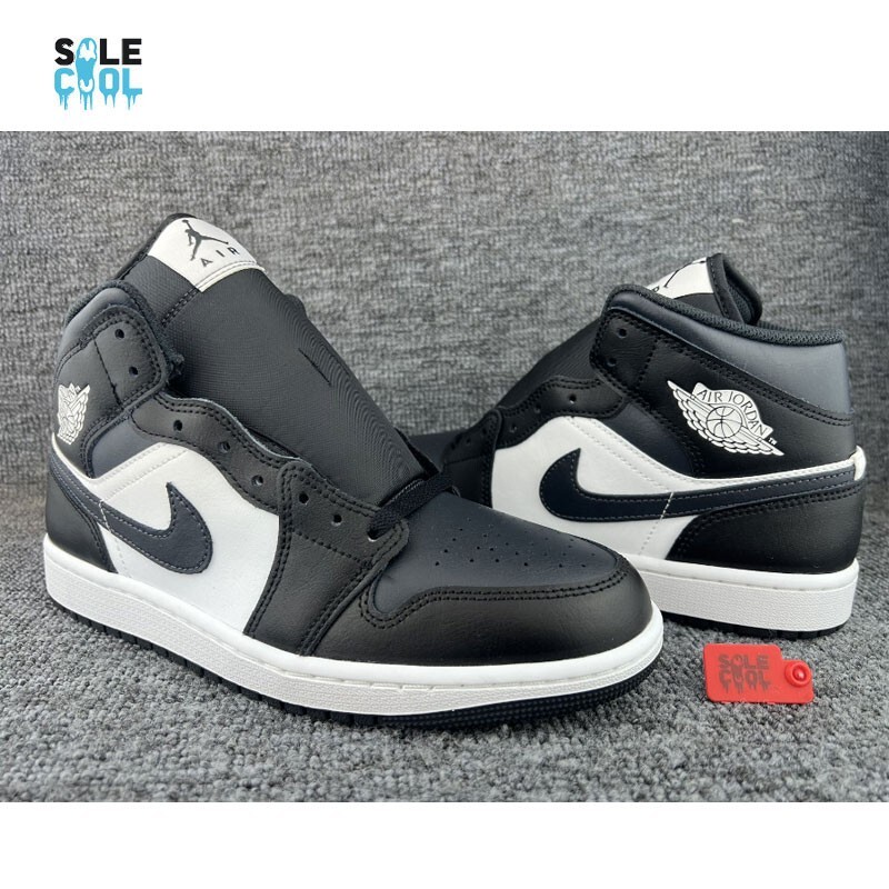 Nike Air Jordan 1 Mid Black Off Noir White Men's Shoes DQ8426-010