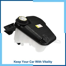 Pack (1) Car Coolant Radiator Reservoir Tank with Cap for Jaguar XJ 2013-2019