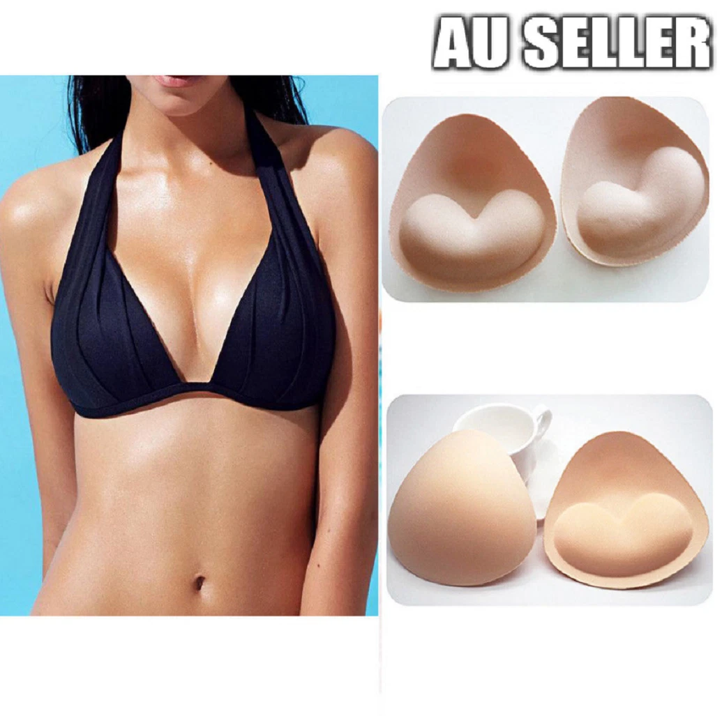 Removable Bra Bikini Breast Foam Push Up Pads Insert Enhancer Triangle  Swimsuit