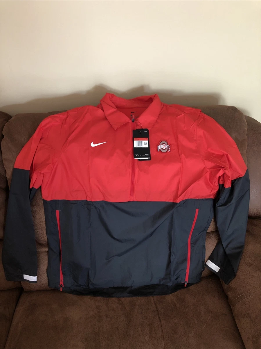 Nike Ohio State Buckeyes 1 2 Zip Long Sleeve Lightweight sideline Jacket L Men