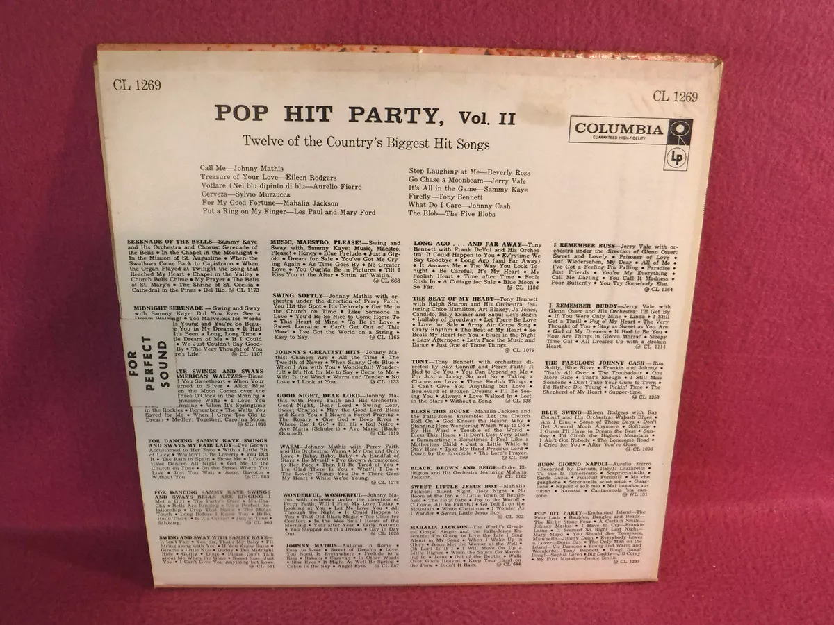 Pop Hit Party Vol. 2, Columbia CL 1269, SEALED, 12 Country Hit