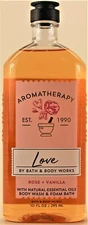 Bath & Body Works LOVE - ROSE VANILLA Body Wash Foam Bath Shower 10oz