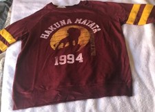 Disney Lion KingSweatshirt Size XS Hakuna Matata .Plum.69 Cotton, 40 Polyester