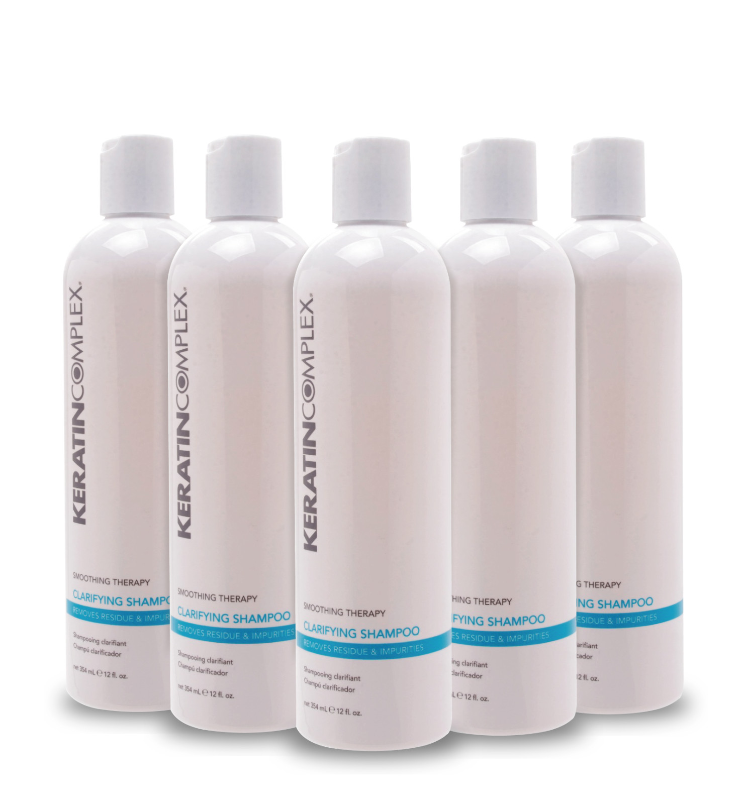 Champú aclarador terapia suavizante complejo queratina 12 oz - conjunto de 5