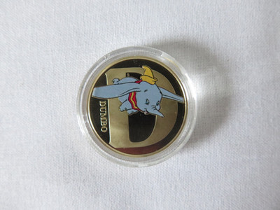 Coin A-Z Dumbo for D Disney Gold Plated Commemorative