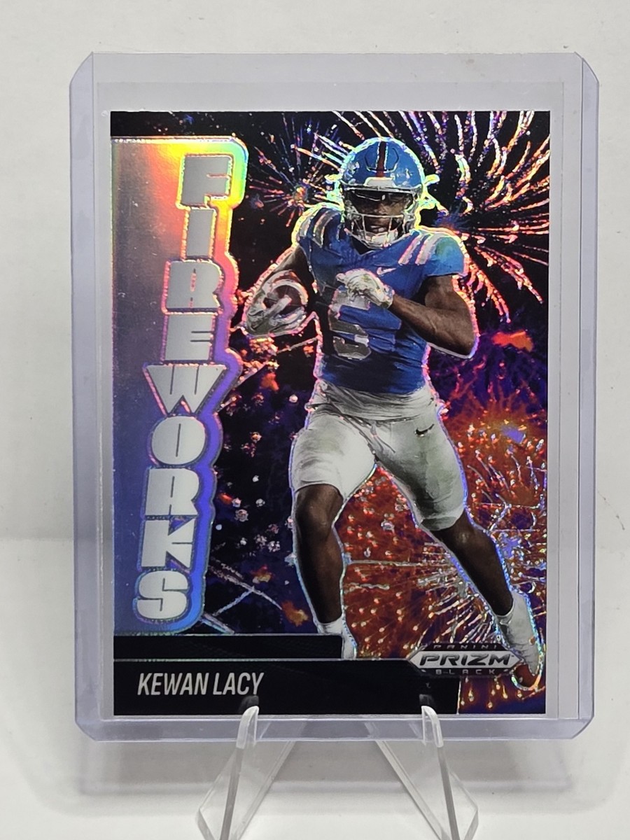 2025 Panini Prizm Black Football Kewan Lacy SILVER PRIZM FIREWORKS