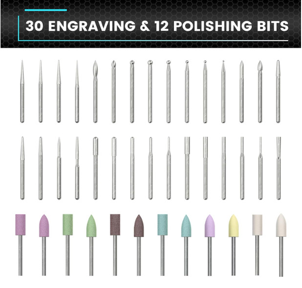 Engraving Pen with HollowCup Motor, 42 Bits & Aluminum Case, Craft Tool Gift Set