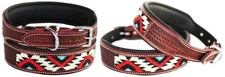 Small 13''- 17'' Dog Puppy Collar Genuine Cow Leather Padded Canine  6023