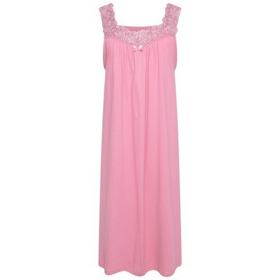 i-Smalls Ladies Crochet Lace Net Embroidery Sleeveless 100% Cotton Long