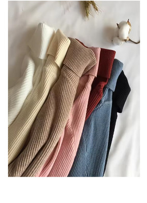 Women s Fall Turtleneck Knitted Sweater Soft Cotton Pullover Winter Jumpers Warm