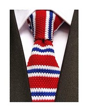 Knit Ties for Men Vintage Business Smart Casual 2" Skinny Stripe Knit Tie