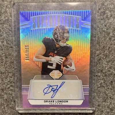 Panini 2023 Illusions Superlatives Drake London Falcons Auto #S-DLN /199 AUTO