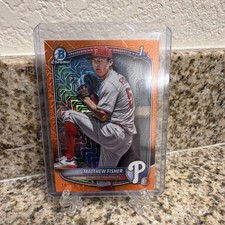 2025 Bowman Draft Chrome Matthew Fisher #BDC-106 Phillies Rookie Orange Mojo /25