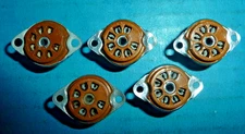 5 Cinch Micanol 7-Pin Miniature Tube Sockets NOS