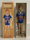 Vintage 1964 Barbie Skipper's Friend Ricky By Mattel Male Doll No. 1090 w/ Stand