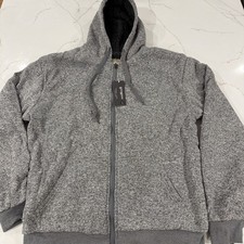 NEW SEVEN APPAREL SHERPA LINED HOODED JACKET MENS LARGE HOODIE GRAY 60 COTTON 