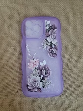 For iPhone 16 15 14 13 12 11 Pro Max Plus Purple Floral Flower Phone Case