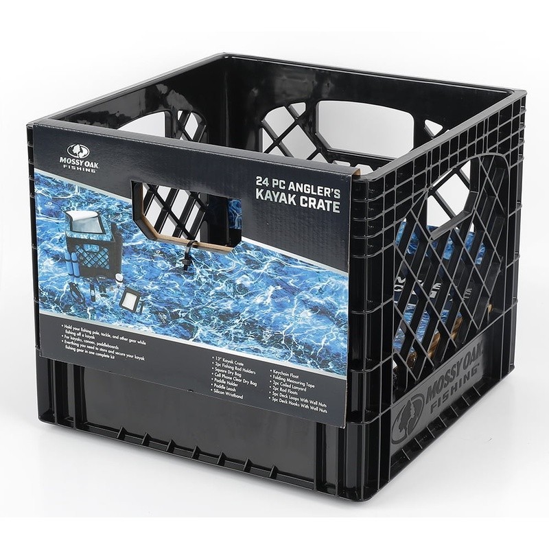24 Piece Kayak Storage Crate Dry Bag Fishing Accessories Rod Holder Utility Box