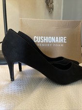 NEW CUSHIONAIRE Women's Alta Dress Pump with +Comfort, Black Suede size 7.5