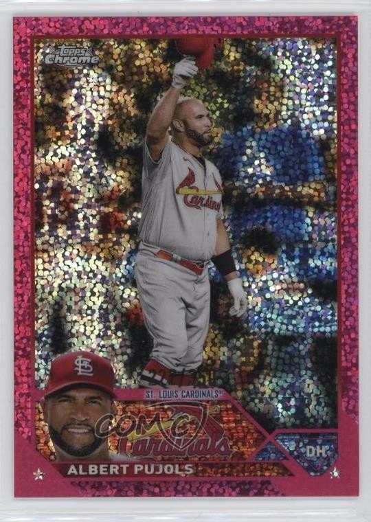 2023 Topps Chrome Magenta Speckle Refractor 222/350 Albert Pujols #143 0sm9