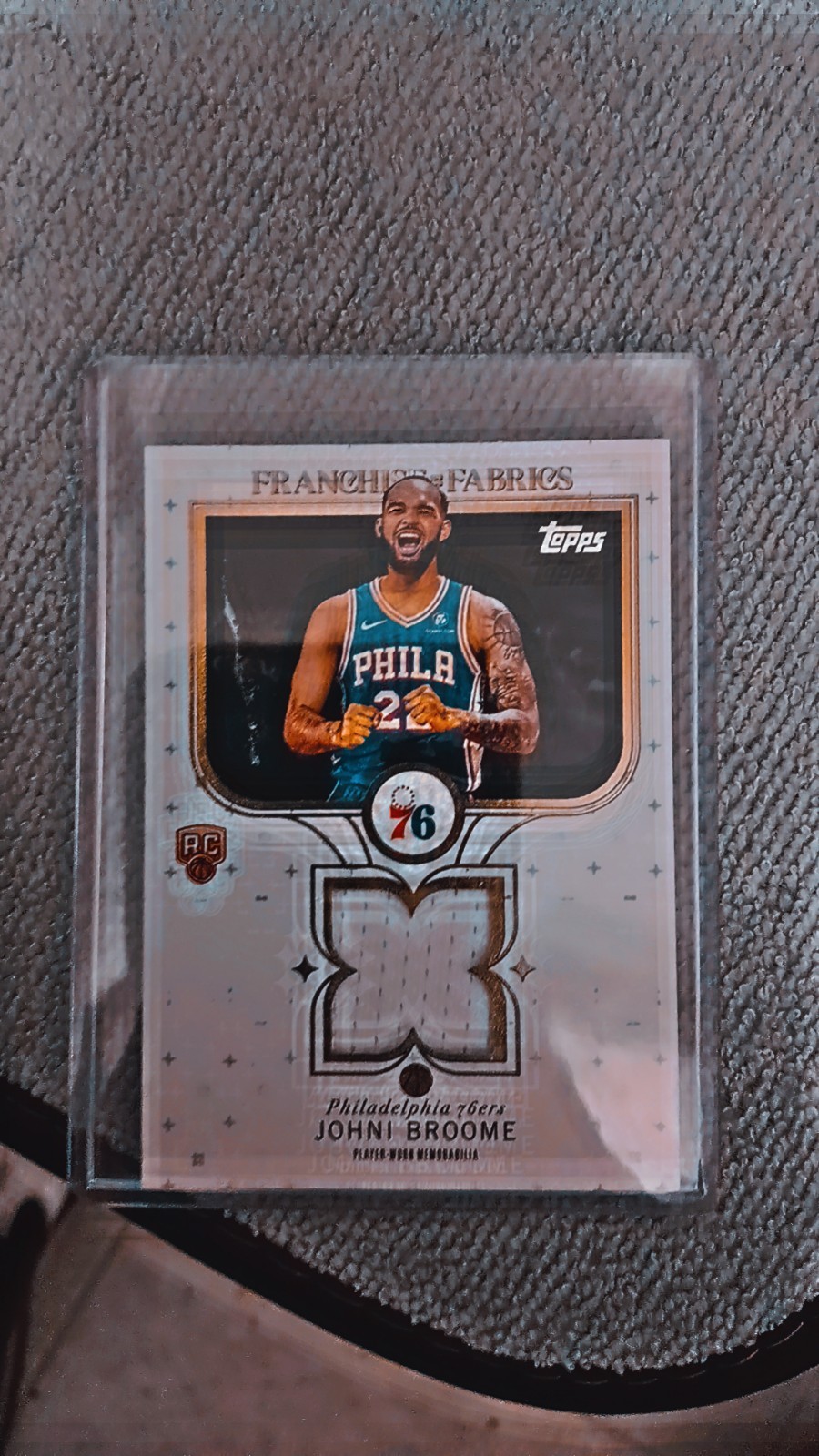 Topps 2025-26 Franchise Fabrics Johni Broome Rookie Memorabilia Insert 76ers