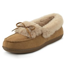 RockDove Women's Faux Fur Lined Microsuede Moccasin Slipper