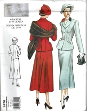 Vogue Original 1949 Design Sewing Pattern-Skirt & Jacket-Vintage Style-2476