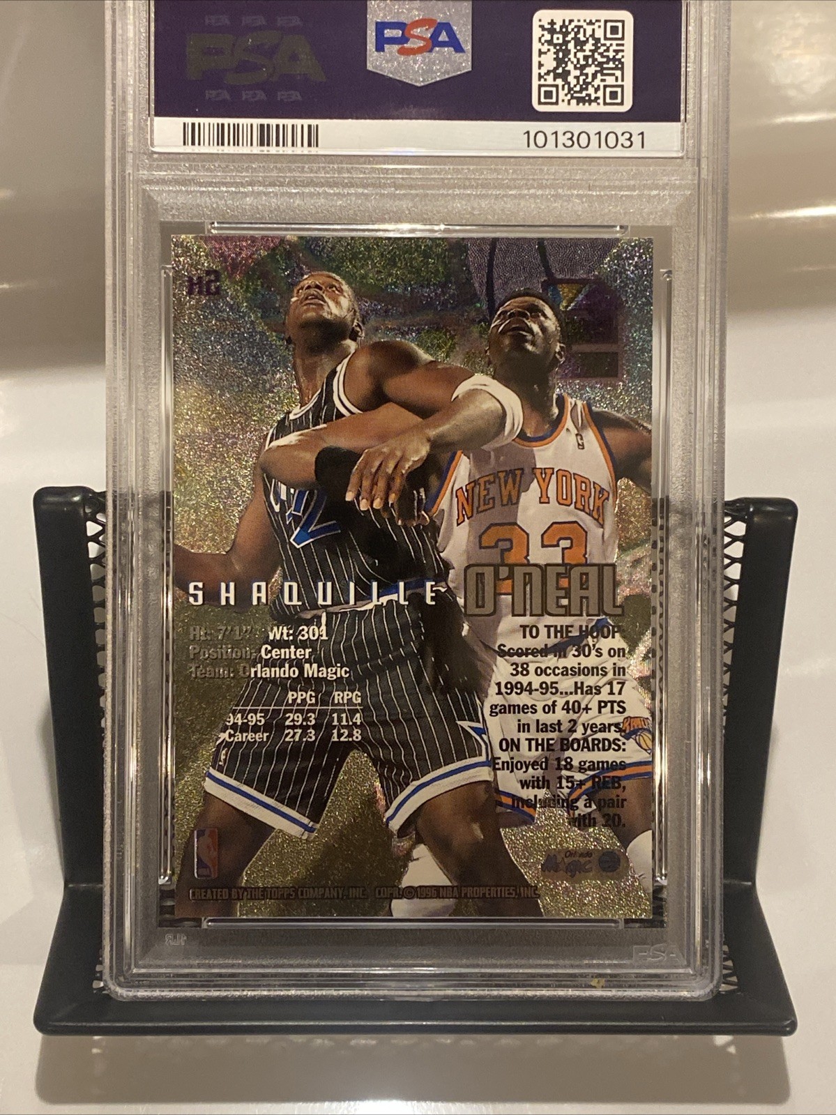 1995-96 Stadium Club X-2 MEMBERS ONLY Shaquille O'Neal PSA 8 NM-MT - Rare view 6