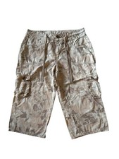 Vintage 90  s Faded Glory Floral Capri Pants Cream Women  s Size 12 32x18 GUC